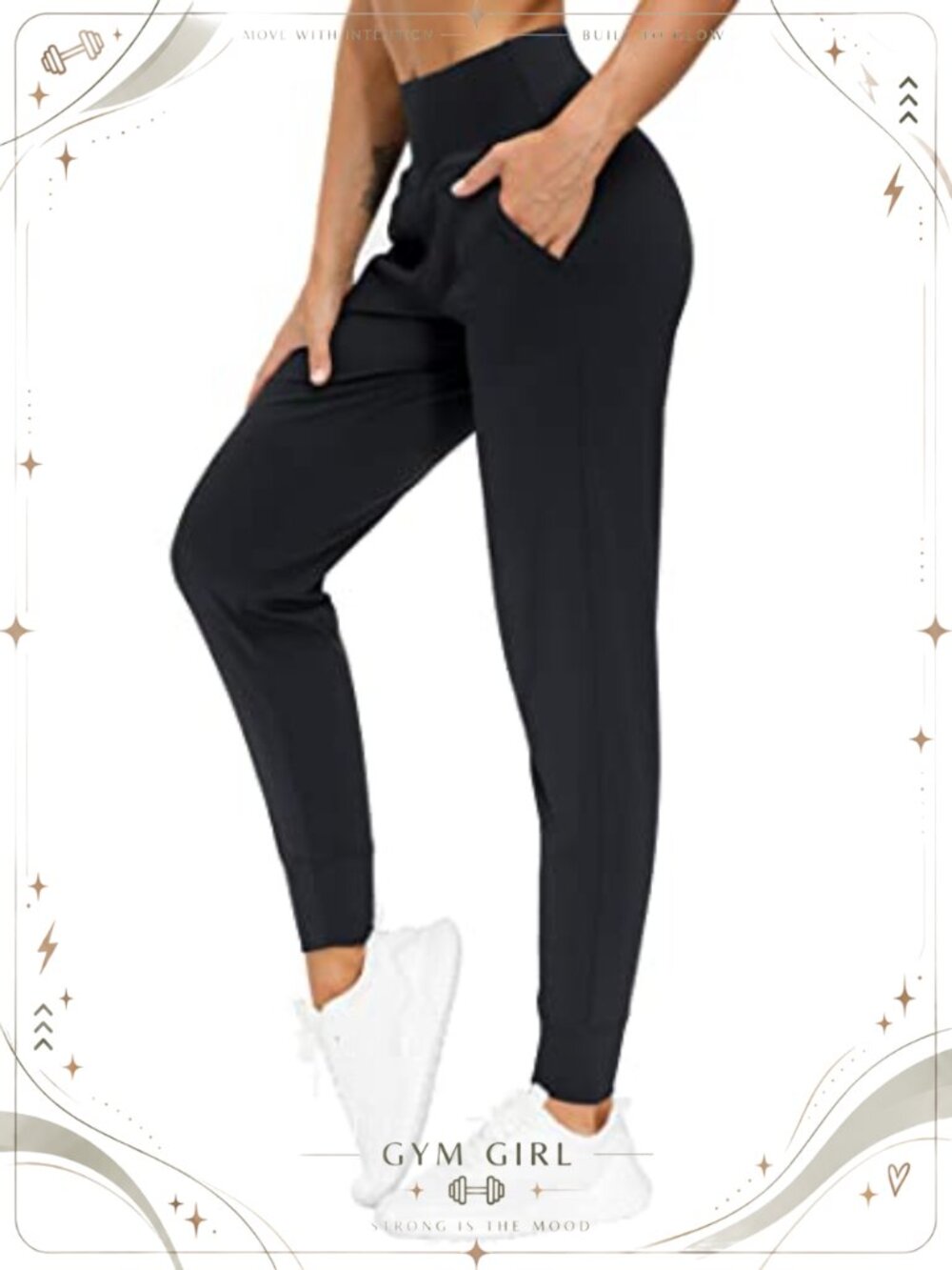 Women's Lightweight Tapered Joggers Sweatpants High Waist Tummy Control